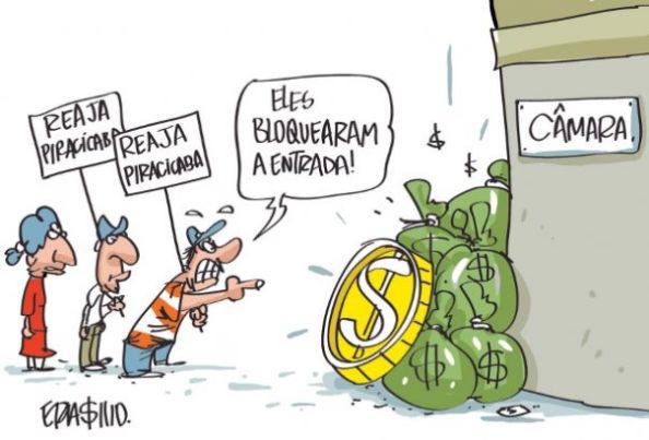 Caricatura de Erasmo. Jornal de Piracicaba. Todos os direitos reservados.